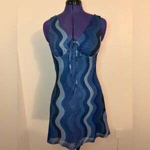 NWOT Groovy Blue Dress